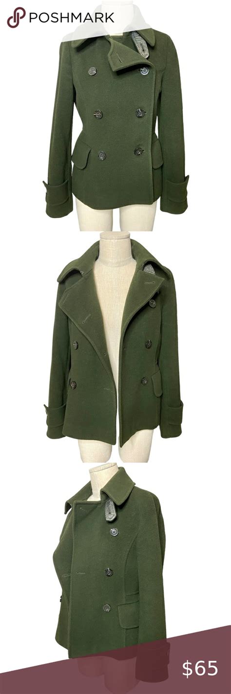 michael kors green peacoat|Michael Kors wool peacoat.